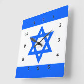 Israel Flaggenstern von David Wall Clock Quadratische Wanduhr (Winkel)