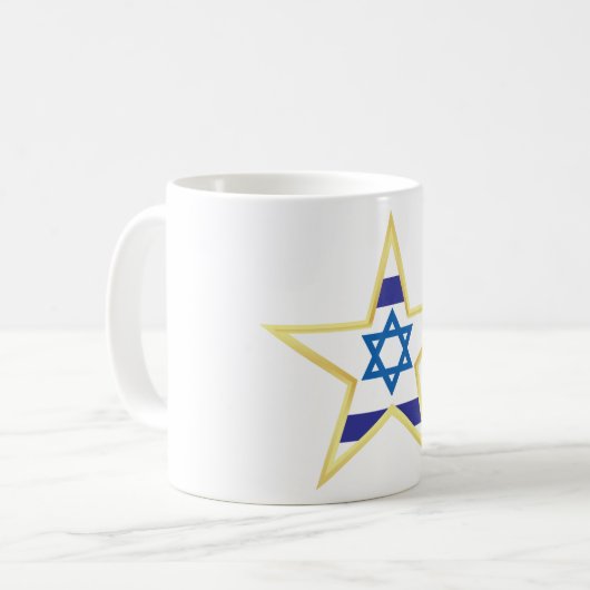 Israel Gold Star-Kaffee-Tasse Kaffeetasse (Vorderseite Links)