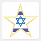 Israel Gold Star Square Sticker (Vorderseite)