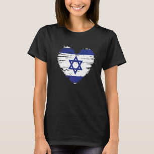 Israel Herz israelische Flagge Israels Stolz T-Shirt