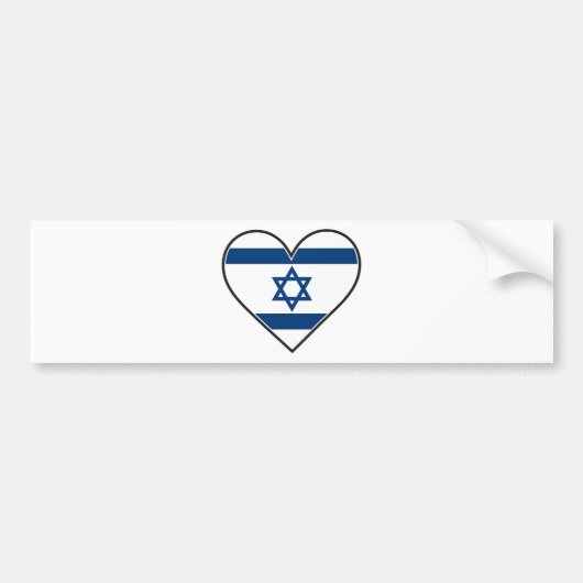 Israel-Herzflagge Autoaufkleber (Vorne)
