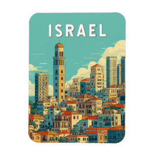 Israel Illustration Reise Kunst Vintage Magnet