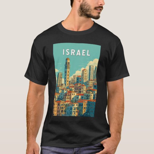 Israel Illustration Travel Art Vintage T-Shirt (Vorderseite)