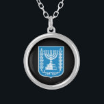 Israel & Israel Emblem Mode Juwelen / Nekklace Versilberte Kette<br><div class="desc">Halskette: Israelische Wappen & israelische Modeschmuck - Liebe meines Landes,  Müttertag,  Jubiläum / Patrioten</div>