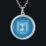 Israel & Israel Emblem Mode Juwelen / Nekklace Versilberte Kette<br><div class="desc">Halskette: Israelische Wappen & israelische Modeschmuck - Liebe meines Landes,  Müttertag,  Jubiläum / Patrioten</div>