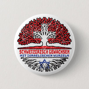Israel Israelisch Schweizer Schweiz Baum Wurzel Button
