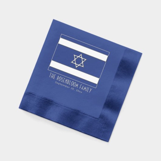 Israel israelische Flagge mit Datum des Namens Servietten Mit Folie (Links)