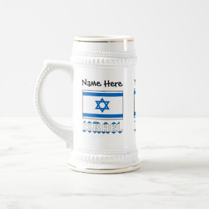 Israel Israelische Flagge Schwarz Personalisierung Bierglas