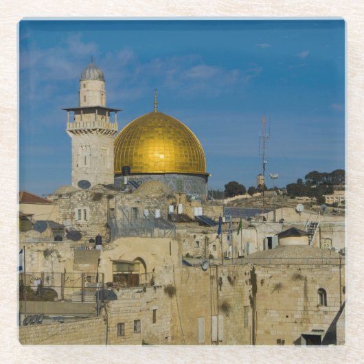 Israel, Jerusalem, Kuppel des Felsens Glasuntersetzer (Vorderseite)