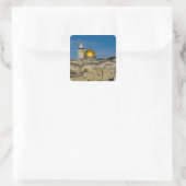 Israel, Jerusalem, Kuppel des Felsens Quadratischer Aufkleber (Tasche)