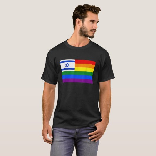 Israel Jüdisches LGBT T-Shirt Gay Lesbian-Stolperf (Vorne ganz)