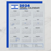 Israel-Kalender 2024 | Feiertage und Beobachtungen (Vorne/Hinten)