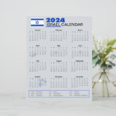 Israel-Kalender 2024 | Feiertage und Beobachtungen (Stehend Vorderseite)