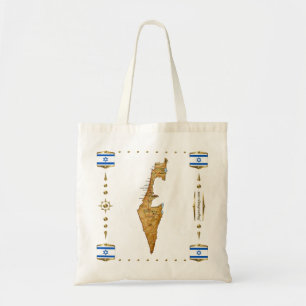 Israel Karte + Flaggen-Beutel Tragetasche