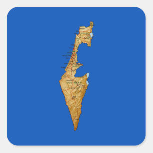 Israel-Karten-Aufkleber Quadratischer Aufkleber