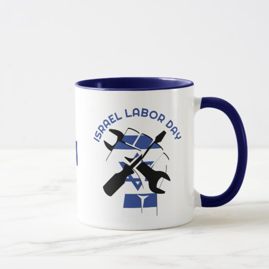 ISRAEL LABOR DAY Monogram Israeli Flag Tasse (Rechts)