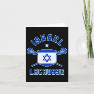 Israel Lacrosse Israel Flag Lax Sticks T-Shirt Karte