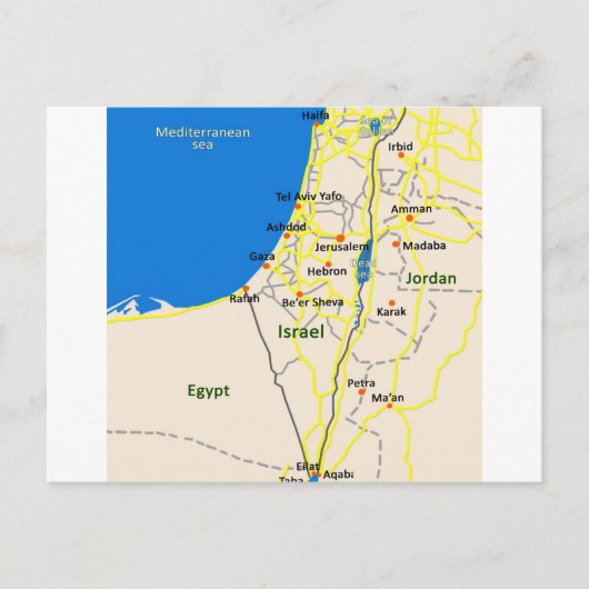 Israel map.JPG Postkarte (Vorderseite)