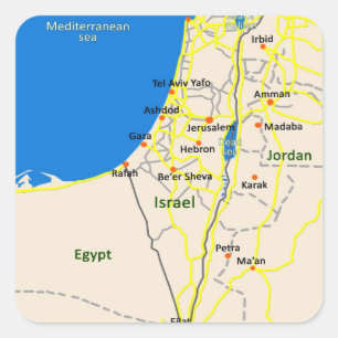 Israel map.JPG Quadratischer Aufkleber