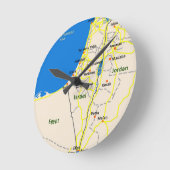 Israel map.JPG Runde Wanduhr (Winkel)
