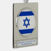 Israel markiert personalisierten, blauen Text Banner-Ornament Silber (Rechts)
