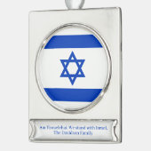 Israel markiert personalisierten, blauen Text Banner-Ornament Silber (Links)