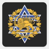 Israel Persischer Löwe Quadratischer Aufkleber (Vorderseite)