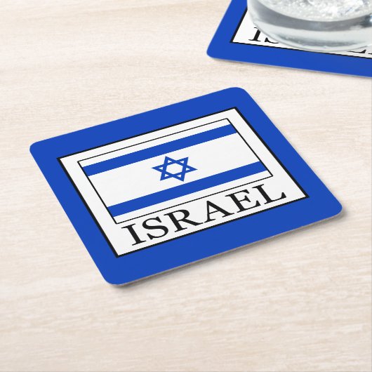 Israel Rechteckiger Pappuntersetzer (angewinkelt)