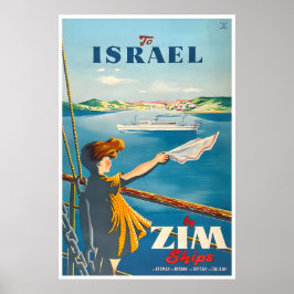 Israel Reiseplakat Israelische Kunst ZIM Schiffe D Poster