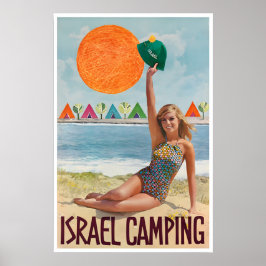 Israel Reiseplakat Retro Camping Poster Vintage