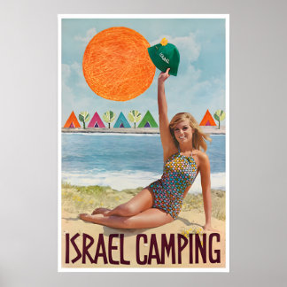 Israel Reiseplakat Retro Camping Poster Vintage