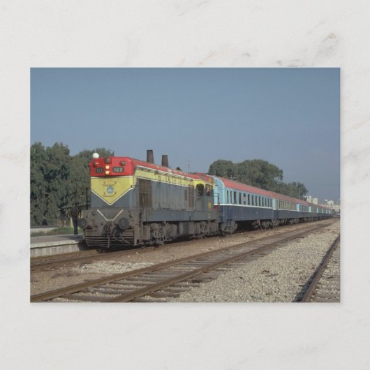 Israel, Ry EMD G12 mit dem Zug, Bahnhof Jerusalem, Postkarte (Vorderseite)