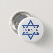 Israel Star der David-Flagge Button (Vorne & Hinten)