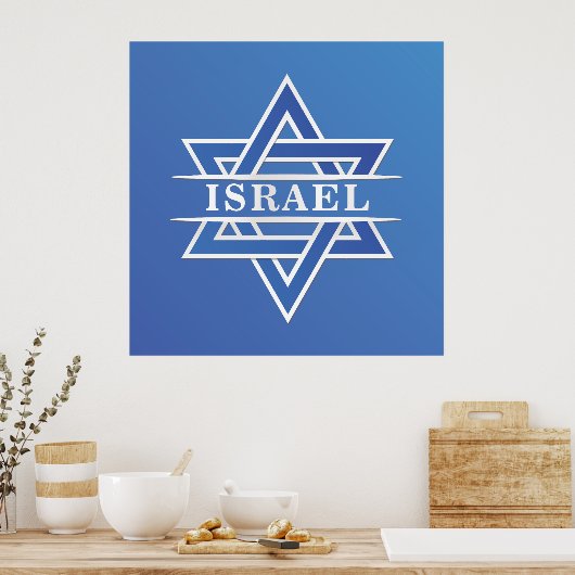 Israel Star der David-Flagge Poster (Küche)
