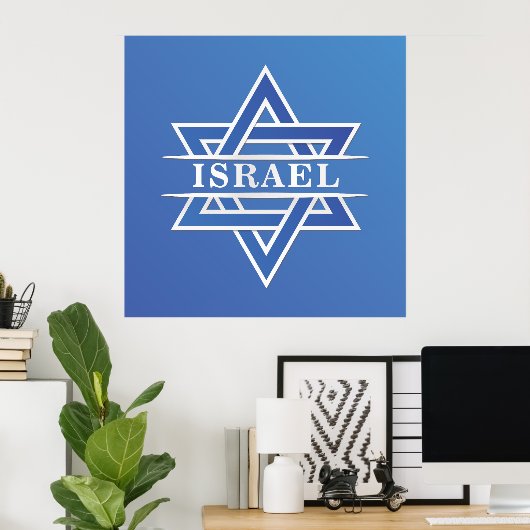 Israel Star der David-Flagge Poster (Heimbüro)