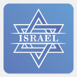 Israel Star der David-Flagge Quadratischer Aufkleber