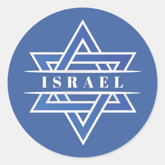 Israel Star der David-Flagge Runder Aufkleber (Vorderseite)