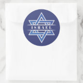 Israel Star der David-Flagge Runder Aufkleber (Tasche)