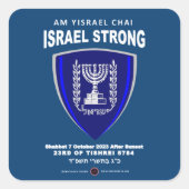 Israel Strong - Am Yisrael Chai Quadratischer Aufkleber (Vorderseite)