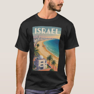 Israel Tel Aviv Illustration Reise Kunst Vintage T-Shirt