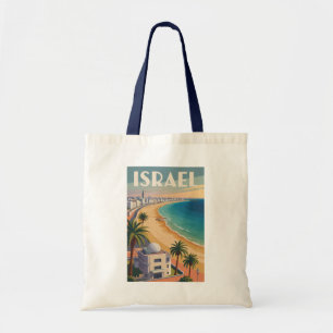 Israel Tel Aviv Illustration Reise Kunst Vintage Tragetasche