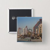 Israel, Tel Aviv, Strand, Hotels, Abenddämmerung Button (Vorne & Hinten)