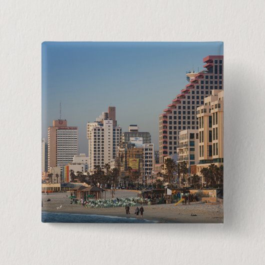 Israel, Tel Aviv, Strand, Hotels, Abenddämmerung Button (Vorderseite)