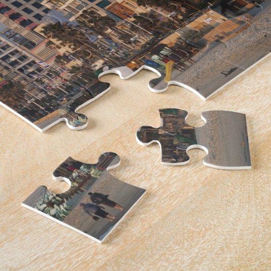 Israel, Tel Aviv, Strand, Hotels, Abenddämmerung Puzzle (Seite)