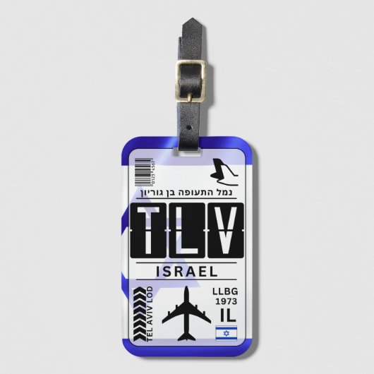 Israel TLV Airport Code Gepäckanhänger (Vorderseite Vertikal)