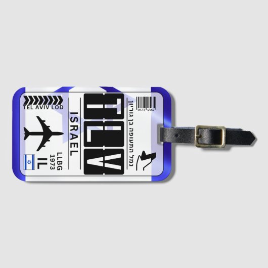 Israel TLV Airport Code Gepäckanhänger (Vorderseite (Horizontal))