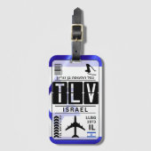 Israel TLV Flughafen-Code Gepäckanhänger (Vorderseite Vertikal)
