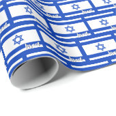 Israel-Umschlagpapier, blau, israelische Flagge Geschenkpapier (Rolleneckpunkt)