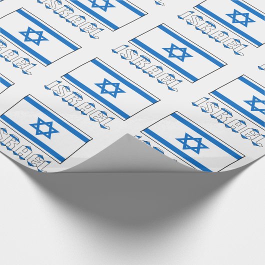 Israel und die israelische Flagge blaues weißes Ge Geschenkpapier (Ecke)