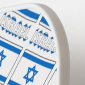 Israel und die israelische Flagge regierten mit Ih Pickleball Schläger (Linke Seite)